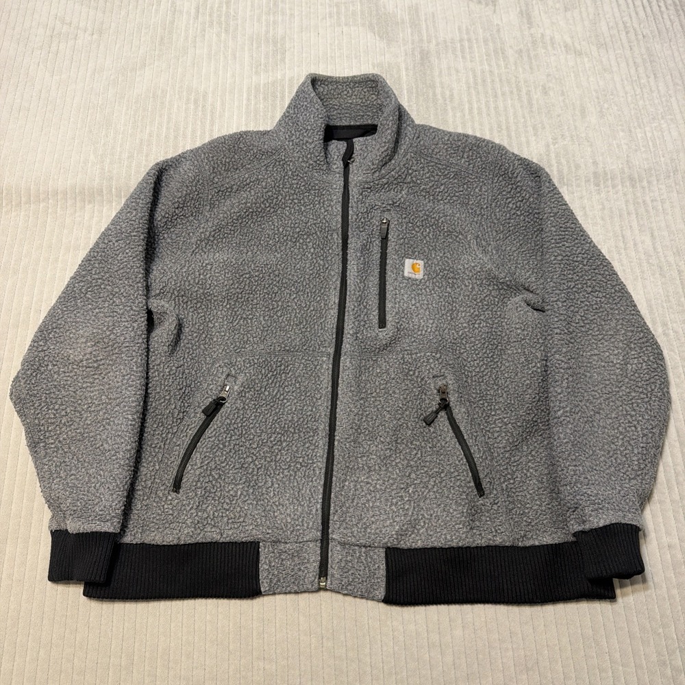 Carhartt Black Sherpa Fleece Zip Up Jacket Kids XL Regular
